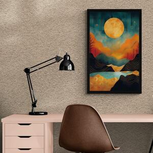 Plakat abstrakcyjny zachód słońca z nutą luksusu