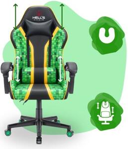 Fotel gamingowy HELL'S CHAIR HC-1005 Kids Cube Zielono-czarny