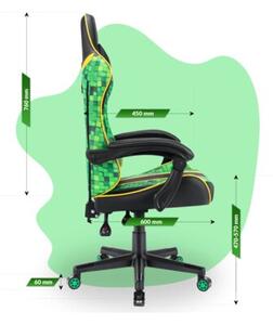 Fotel gamingowy HELL'S CHAIR HC-1005 Kids Cube Zielono-czarny
