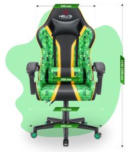 Fotel gamingowy HELL'S CHAIR HC-1005 Kids Cube Zielono-czarny