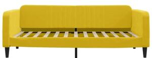 Sofa z materacem do spania, żółta, 100x200 cm, aksamit