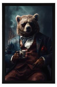 Plakat zwierzęcego niedźwiedzia gangsterskiego