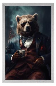 Plakat zwierzęcego niedźwiedzia gangsterskiego