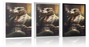 Plakat z krokodylem-zwierzęcym gangsterem
