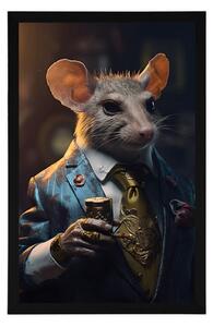Plakat zwierzęcy szczur-gangster