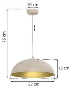 Lampa wisząca Light Home LH Misa 1xE27 klosz 37cm kaszmirowy/złoty