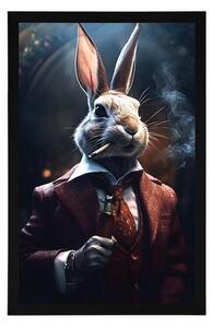 Plakat z królikiem-zwierzęcym gangsterem