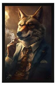 Plakat zwierzęcego wilka-gangstera