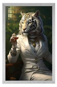 Plakat zwierzęcy gangsterski tygrys