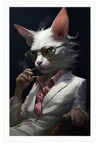 Plakat z kot gangster zwierzęcy