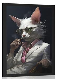 Plakat z kot gangster zwierzęcy