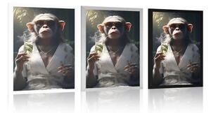 Plakat zwierzęcej małpy-gangstera