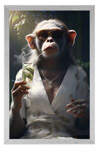 Plakat zwierzęcej małpy-gangstera
