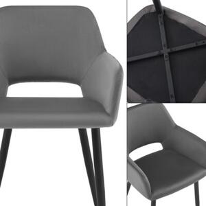 Nowoczesne stylowe krzesło kuchnia jadalnia salon velvet KT205 olivia szary