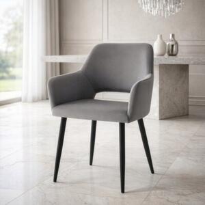 Nowoczesne stylowe krzesło kuchnia jadalnia salon velvet KT205 olivia szary