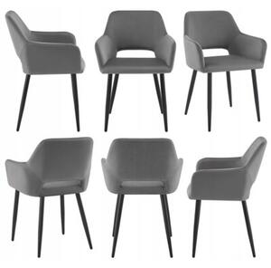 Nowoczesne stylowe krzesło kuchnia jadalnia salon velvet KT205 olivia szary