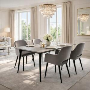 Nowoczesne stylowe krzesło kuchnia jadalnia salon velvet KT205 olivia szary