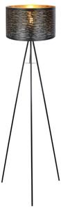 Lampa podłogowa Globo TUNNO 15342S czarno-złota, abażur 38 cm, E27 40W, wys. 153 cm, kabel 1,8 m z włącznikiem