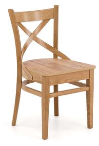 MebleMWM Drewniane krzesło do jadalni NOWY KRZYŻAK | Jasny dąb | SZYBKA WYSYŁKA