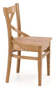 MebleMWM Drewniane krzesło do jadalni NOWY KRZYŻAK | Jasny dąb | SZYBKA WYSYŁKA