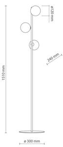 Lampa podłogowa TK Lighting ESTERA BLACK 5717 czarna, 3xG9 LED, nowoczesna do salonu i sypialni 151 cm