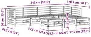 Modularny zestaw mebli ogrodowych z litego drewna sosnowego w woskowym brązie