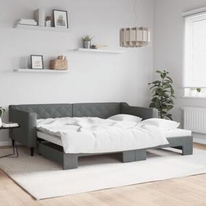 Sofa rozsuwana, ciemnoszara, 100x200 cm, tkanina
