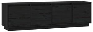 Szafka pod telewizor, czarna, 156x37x45 cm, lite drewno sosnowe