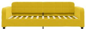 Sofa z funkcją spania, żółta, 90x200 cm, obita aksamitem
