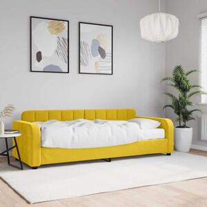 Sofa z materacem do spania, żółta, 80x200 cm, aksamit