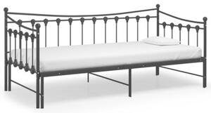Sofa z wysuwaną ramą łóżka, czarna, metalowa, 90x200 cm