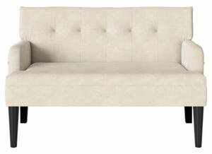 Sofa chesterfield aksamitna kremowa 2-osobowa