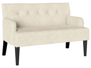 Sofa chesterfield aksamitna kremowa 2-osobowa