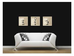 Zestaw 3 naklejek na ścianę 3D Ambiance Dancing Figures