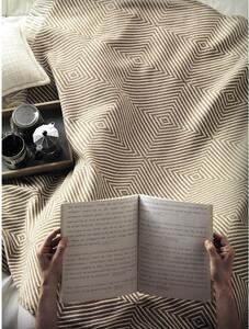 Brązowy pled z domieszką bawełny Euromant Tebas, 140x180 cm
