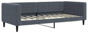 Sofa rozsuwana, ciemnoszara, 90x190 cm, aksamit