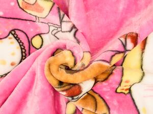 Kocyk dziecięcy MOKRY MIŚ, 80x110 cm różowy