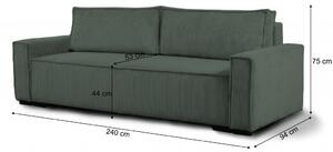 Trzyosobowa sofa rozkładana SMART ciemnozielona