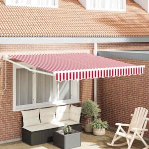 Stylowy składany parasol przeciwsłoneczny z czerwono-białym paskiem 350 x 250 cm