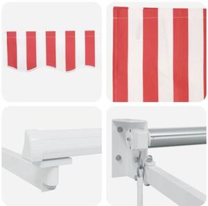 Stylowy składany parasol przeciwsłoneczny z czerwono-białym paskiem 350 x 250 cm