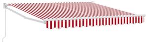 Stylowy składany parasol przeciwsłoneczny z czerwono-białym paskiem 350 x 250 cm