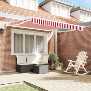 Stylowy składany parasol przeciwsłoneczny z czerwono-białym paskiem 350 x 250 cm
