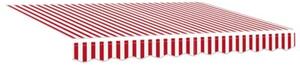 Stylowy składany parasol przeciwsłoneczny z czerwono-białym paskiem 350 x 250 cm