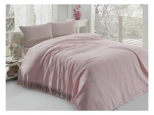 Lekka narzuta bawełniana na łóżko Pique Powder, 220x240 cm