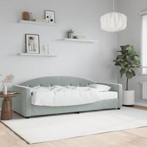 Sofa z materacem do spania, jasnoszara, 80x200 cm, aksamit