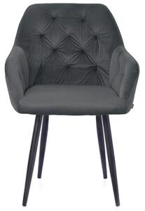 Aksamitne krzesło do jadalni ciemnoszare ARGENTO