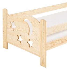 Łóżko dziecięce MOON 80 x 160 cm, sosna Stelaż: Ze stelażem listwowym elastycznym, Materac: Bez materaca