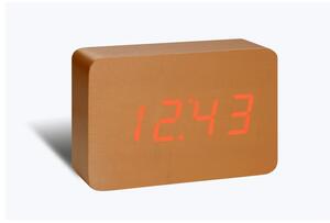 Miedziany budzik z czerwonym wyświetlaczem LED Gingko brick Click Clock