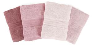 Zestaw 4 różowych ręczników Rainbow Dusty Rose, 50x90 cm