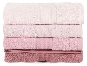 Zestaw 4 różowych ręczników Rainbow Dusty Rose, 50x90 cm